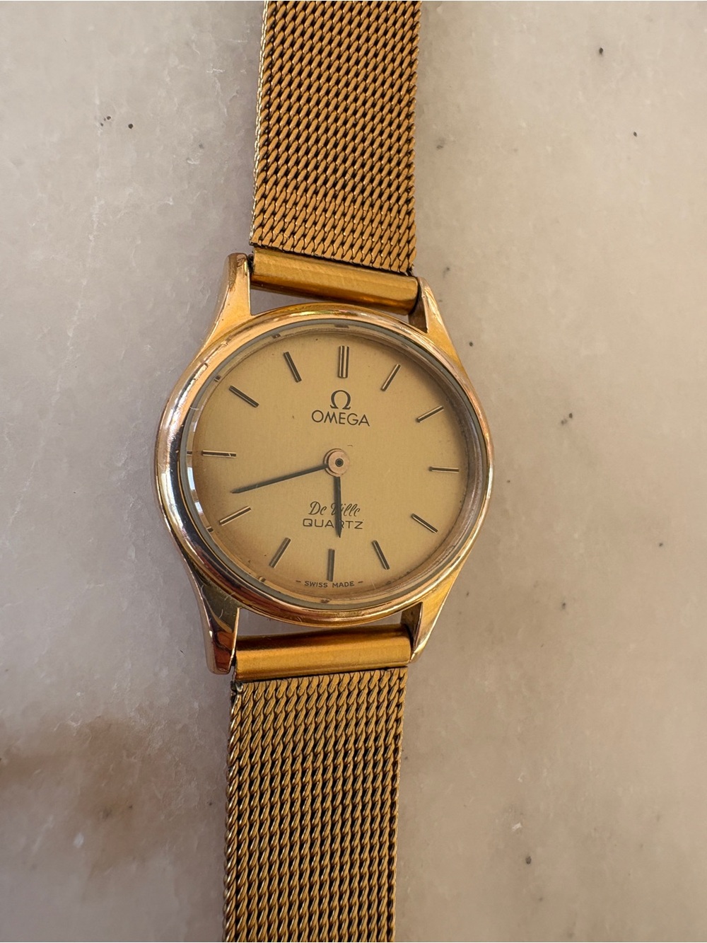 Omega De Ville Gold Mesh Bracelet Watch